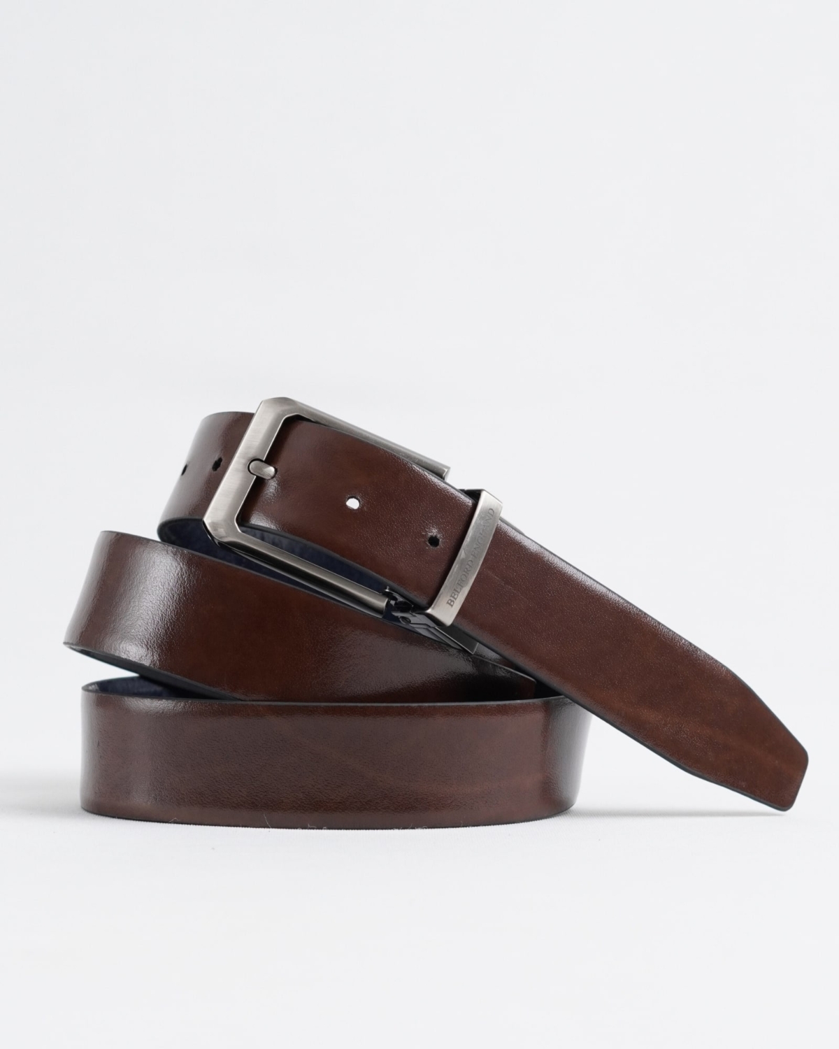 Chicago - Men's Original Leather Belt Reversible (Dark Blue & Brown) Chicago - Men's Original Leather Belt Reversible (Dark Blue & Brown)