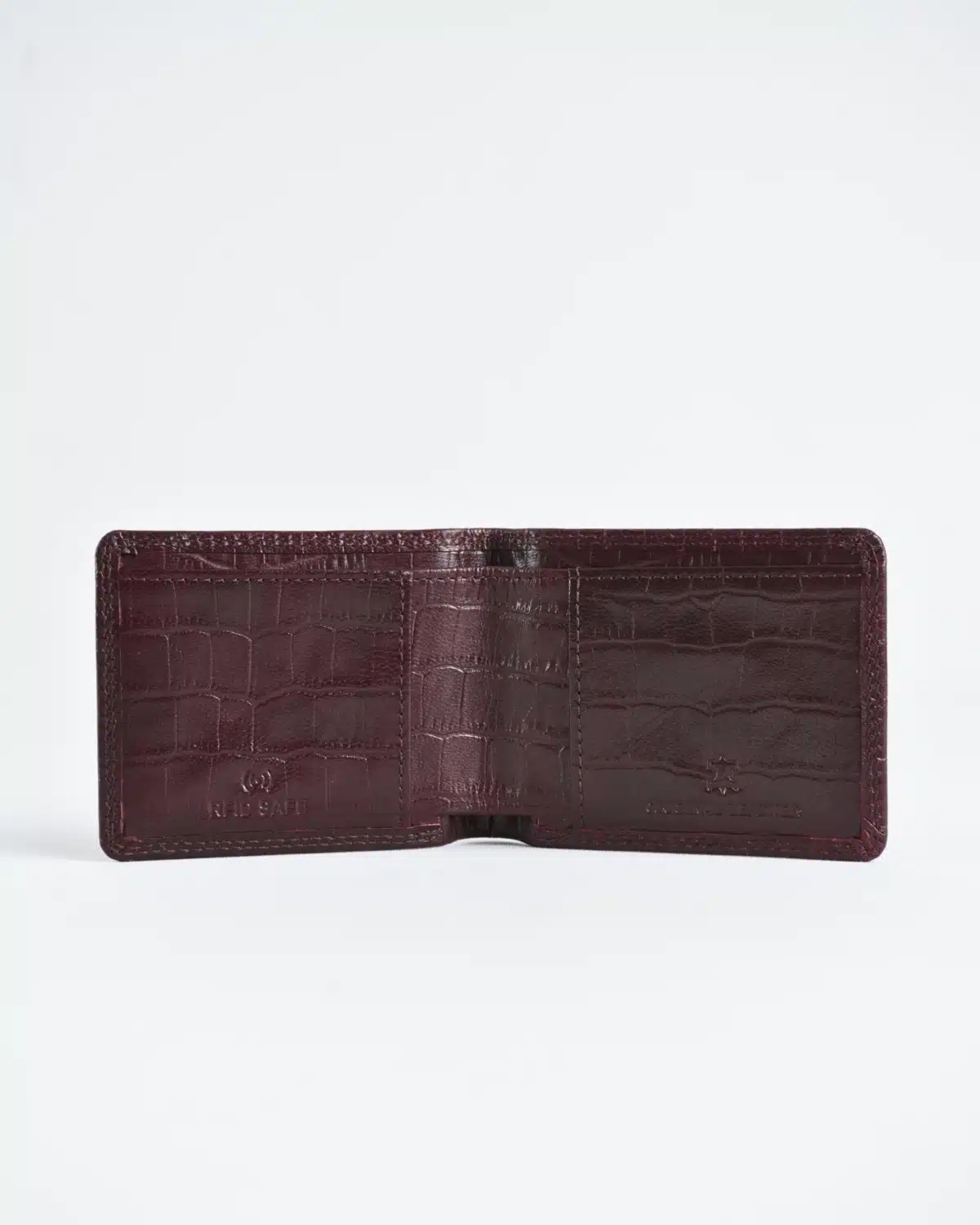 Conway - Men’s Original Leather Sleek Wallet (Croco Cherry) Conway - Men’s Original Leather Sleek Wallet (Croco Cherry)