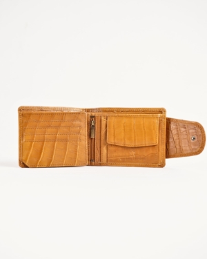 Derby - Men’s Original Leather Wallet (Almond Croco Brown )