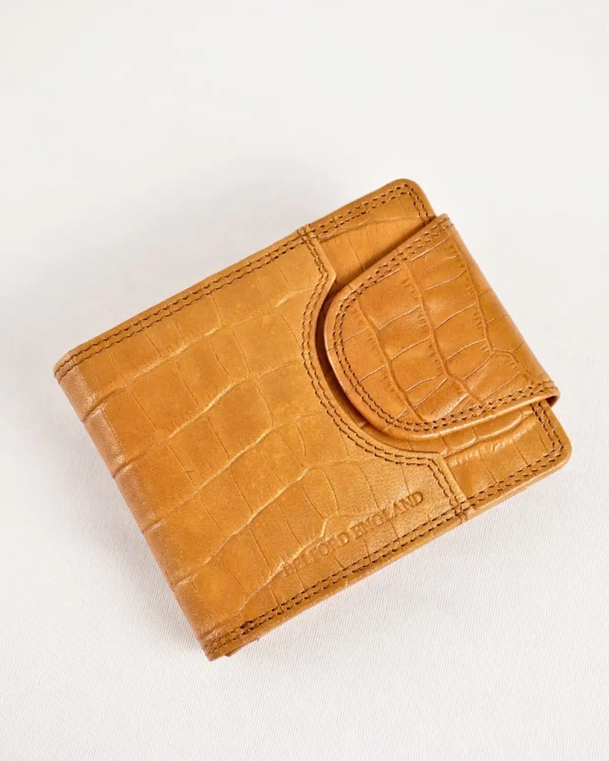 Derby - Men’s Original Leather Wallet (Almond Croco Brown ) Derby - Men’s Original Leather Wallet (Almond Croco Brown )