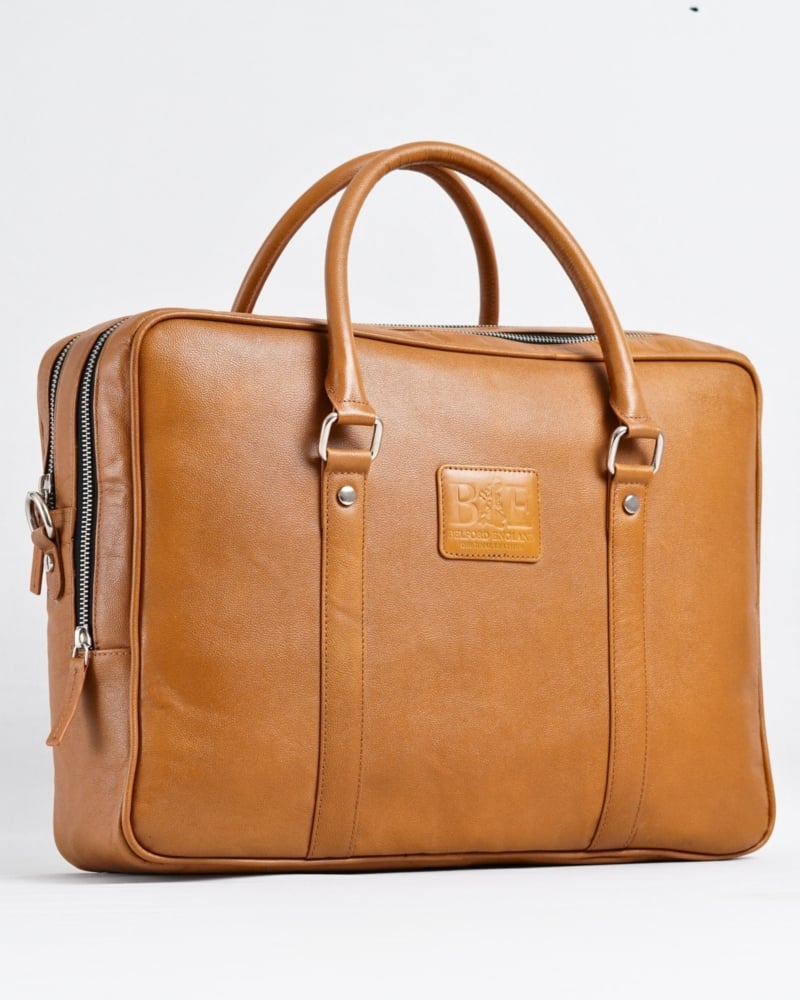 Executive Men's Original Leather Briefcase (Rich Tan)