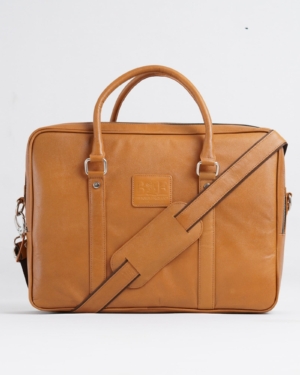 Executive Men's Original Leather Briefcase (Rich Tan)