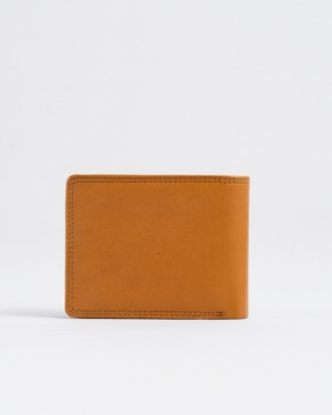 Hudson Men’s Original Leather Wallet (Almond Brown)