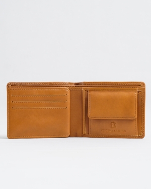 Hudson Men’s Original Leather Wallet (Almond Brown)