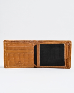 Hudson Men’s Original Leather Wallet (Almond Croco Brown)