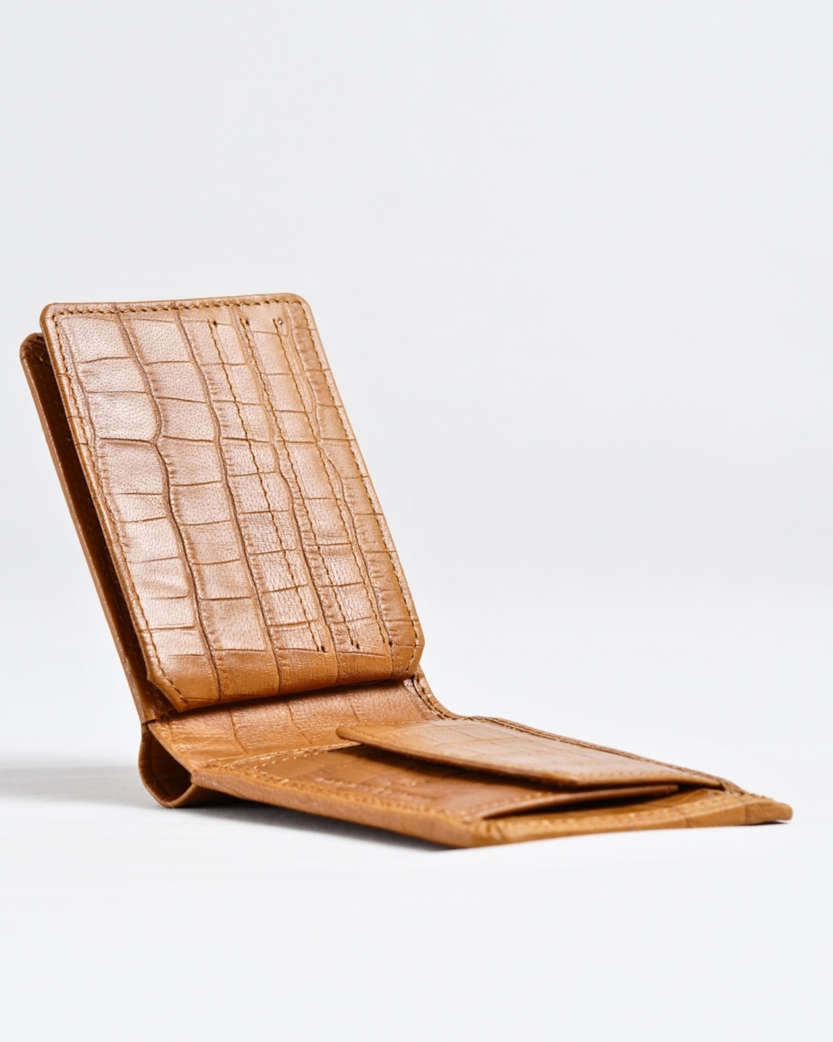 Hudson Men’s Original Leather Wallet (Almond Croco Brown) Hudson Men’s Original Leather Wallet (Almond Croco Brown)