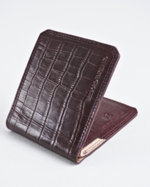 LiverPool - Men’s Original Leather Wallet (Croco Cherry)