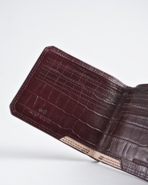LiverPool - Men’s Original Leather Wallet (Croco Cherry)