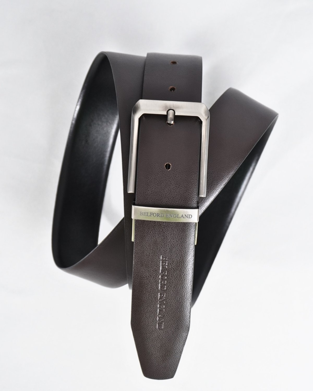 Mexico - Men's Original Leather Belt Reversible (Classic Black & Brown) - 28-44 - Fits Waist Size: 28-44