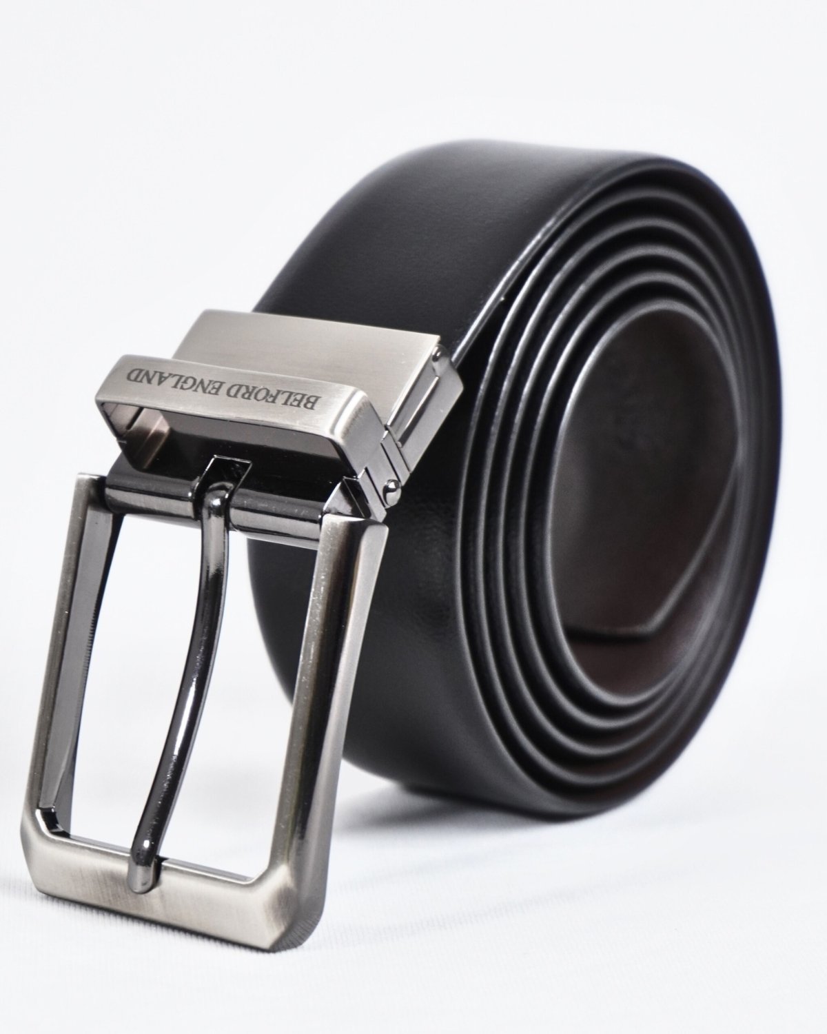 Mexico - Men's Original Leather Belt Reversible (Classic Black & Brown) - 28-44 - Fits Waist Size: 28-44