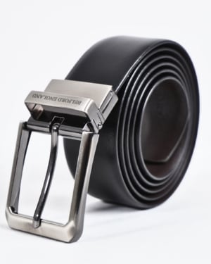 Mexico - Men's Original Leather Belt Reversible (Classic Black & Brown) - 28-44 - Fits Waist Size: 28-44