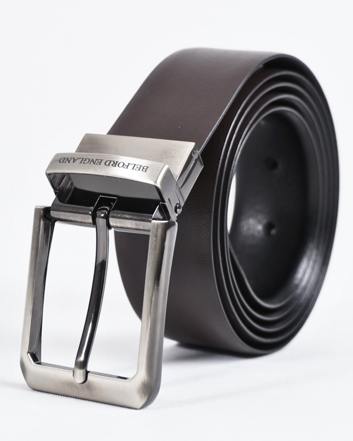 Mexico - Men's Original Leather Belt Reversible (Classic Black & Brown) - 28-44 - Fits Waist Size: 28-44