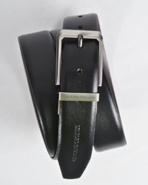 Mexico - Men's Original Leather Belt Reversible (Classic Black & Brown) - 28-44 - Fits Waist Size: 28-44