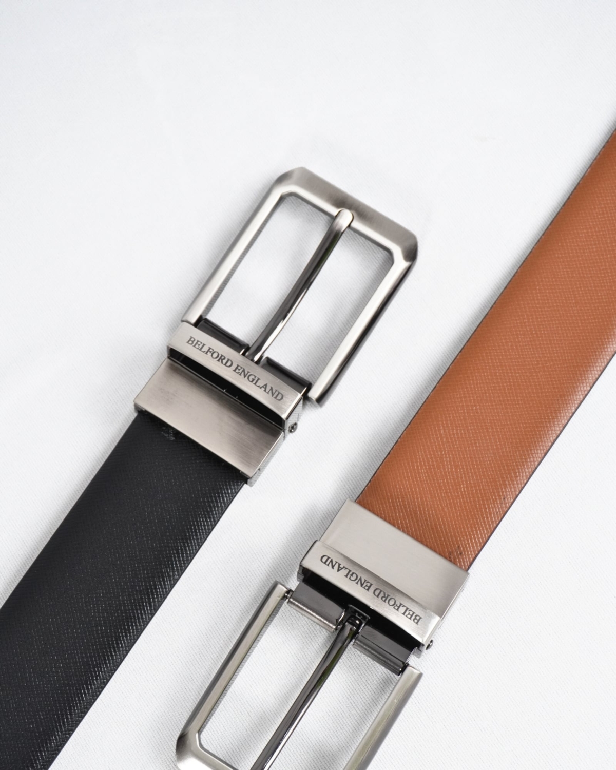 Saffiano Men's Original Leather Belt Reversible (Black & Tan) Saffiano Men's Original Leather Belt Reversible (Black & Tan)