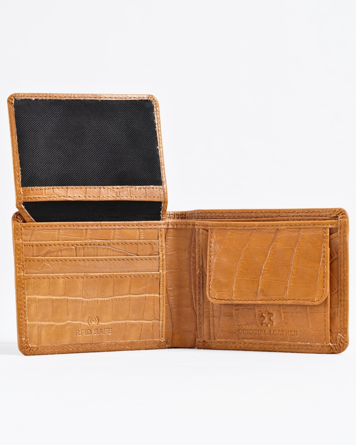 Tanner Men’s Original Leather Wallet (Almond Croco Brown) Tanner Men’s Original Leather Wallet (Almond Croco Brown)
