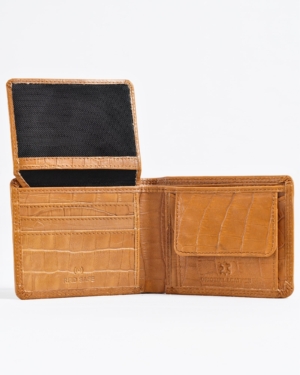 Tanner Men’s Original Leather Wallet (Almond Croco Brown)