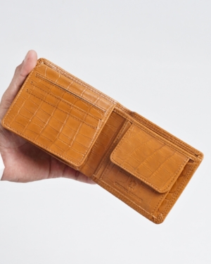 Tanner Men’s Original Leather Wallet (Almond Croco Brown)