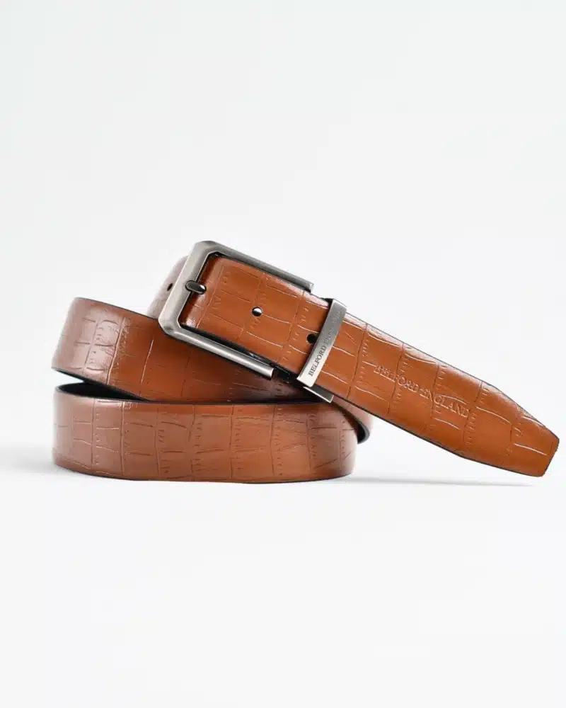 Arizona - Men's Original Leather Belt Reversible (Black & Tan)