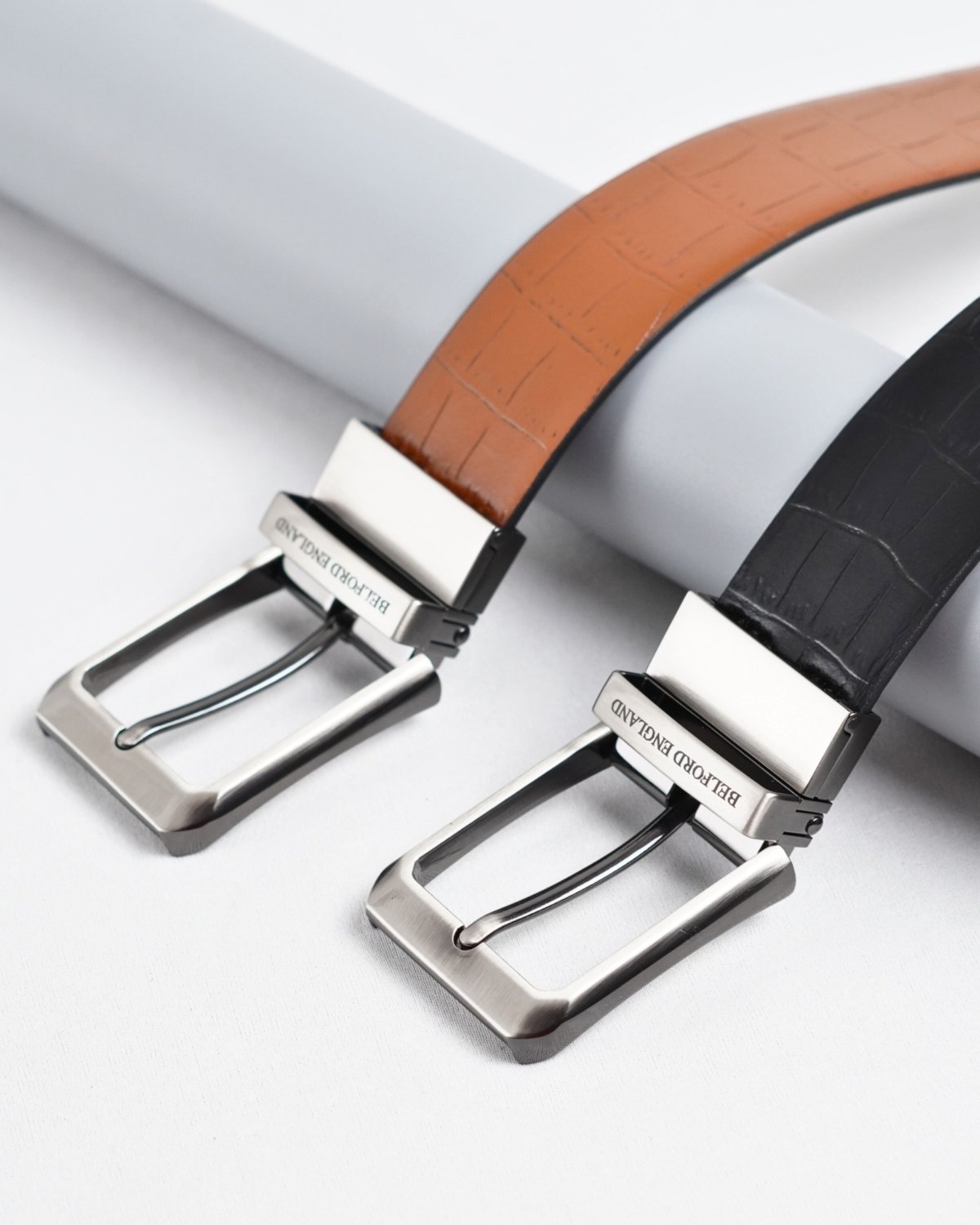 Arizona - Men's Original Leather Belt Reversible (Black & Tan) - 28-44 - Fits Waist Size: 28-44