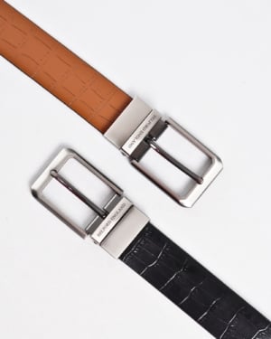 Arizona - Men's Original Leather Belt Reversible (Black & Tan) - 28-44 - Fits Waist Size: 28-44