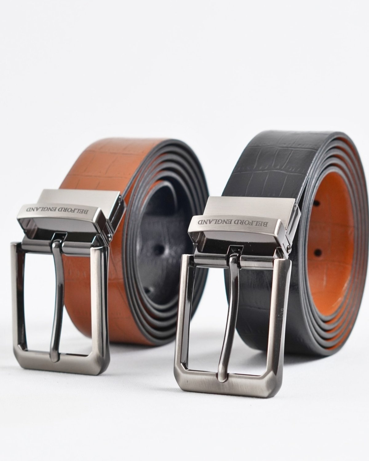 Arizona - Men's Original Leather Belt Reversible (Black & Tan) - 28-44 - Fits Waist Size: 28-44