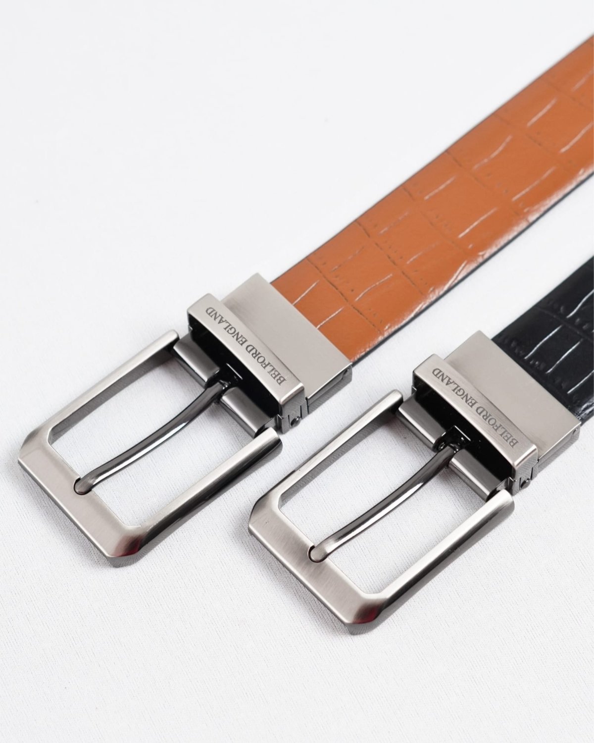 Arizona - Men's Original Leather Belt Reversible (Black & Tan) - 28-44 - Fits Waist Size: 28-44