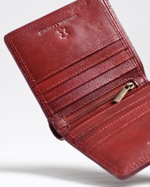 Aubrey - Men’s Original Leather Wallet (Executive Series) - brown-and-cherry-blend - Color: Brown-and-cherry-blend