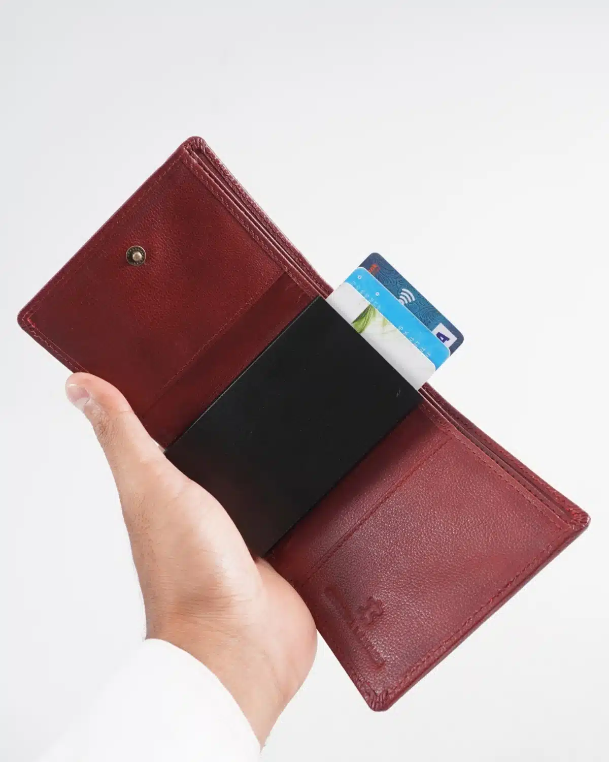 Barcelano - Men’s Original Leather Wallet | One-Click Card Access (Brown and Cherry Blend) Barcelano - Men’s Original Leather Wallet | One-Click Card Access (Brown and Cherry Blend)