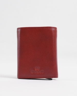 Barcelano - Men’s Original Leather Wallet | One-Click Card Access (Brown and Cherry Blend)