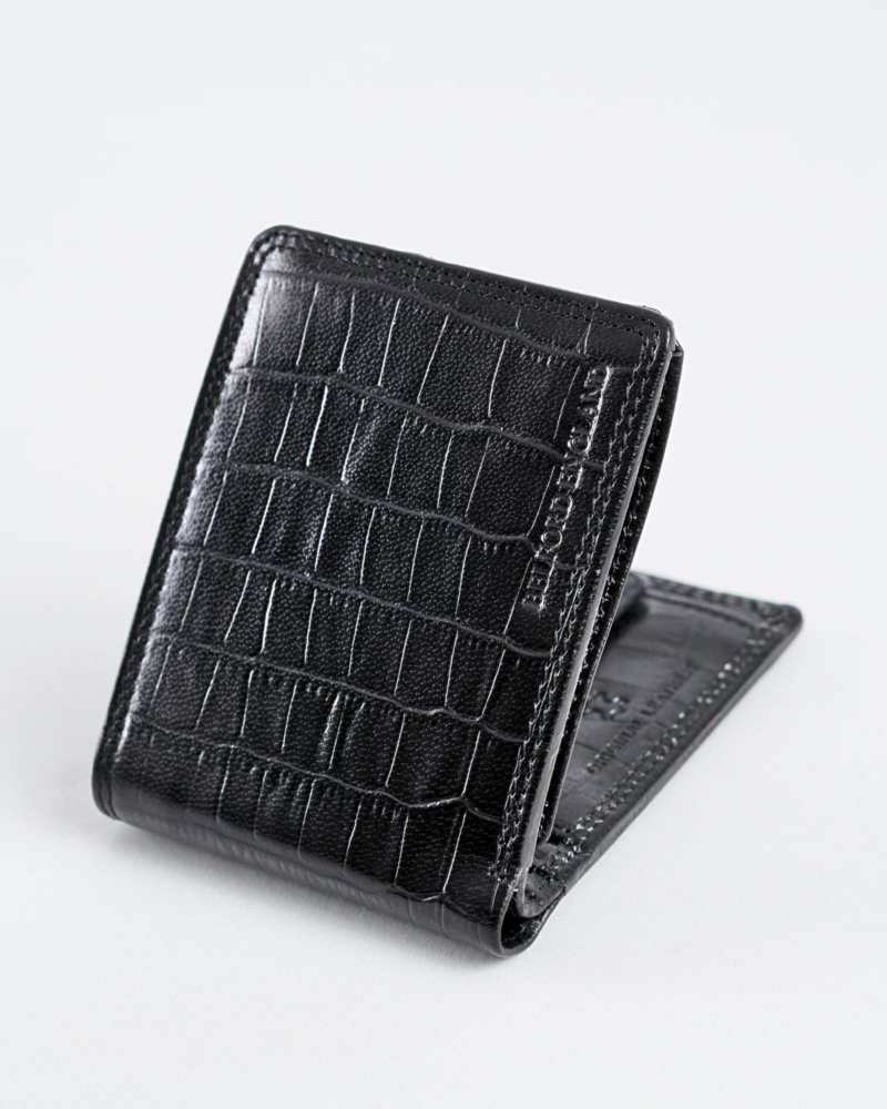 Cambridge Men’s Original Soft Leather Wallet (Croco Black)