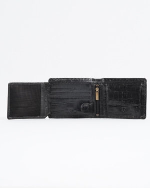 Cambridge Men’s Original Soft Leather Wallet (Croco Black)