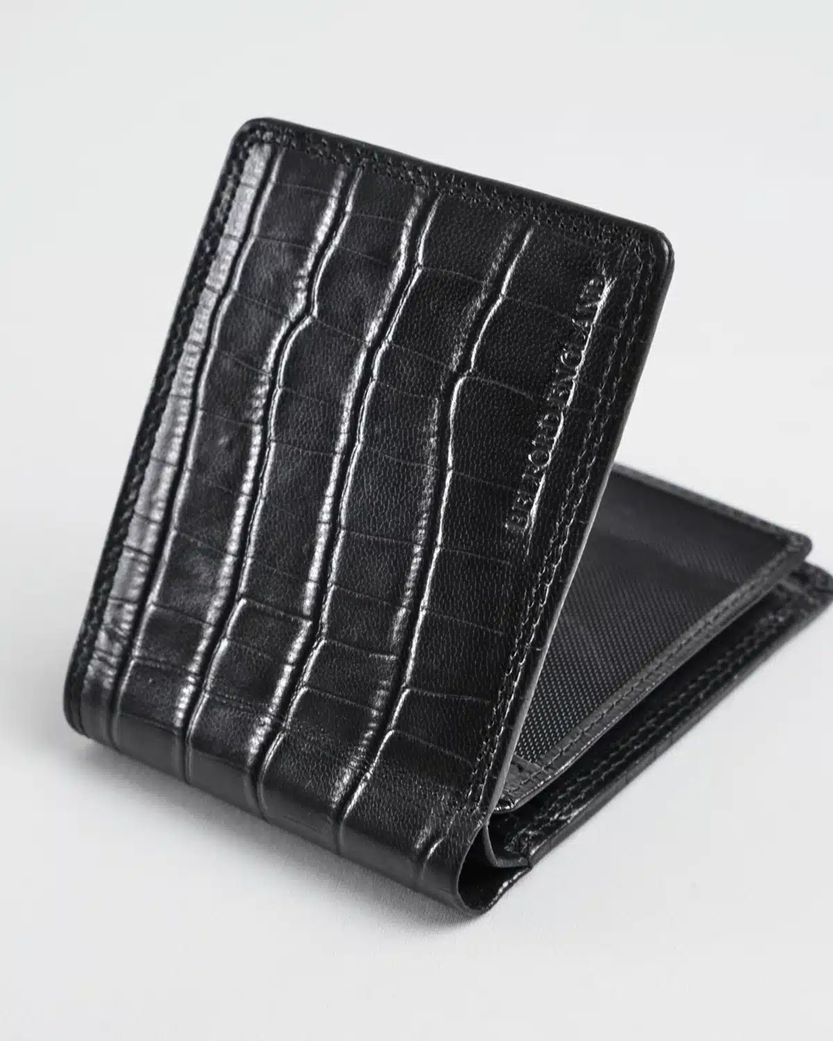 Hudson Men’s Original Leather Wallet (Croco Black) Hudson Men’s Original Leather Wallet (Croco Black)