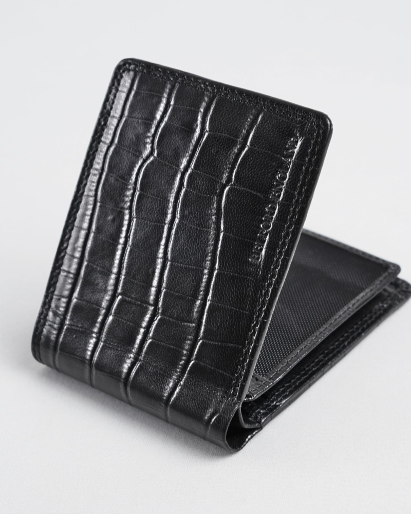 Hudson Men’s Original Leather Wallet (Croco Black)