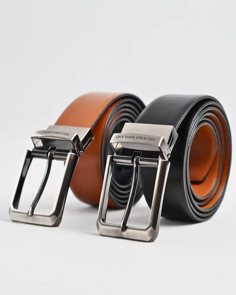 Mexico - Men's Original Leather Belt Reversible (Premium Black & Tan)