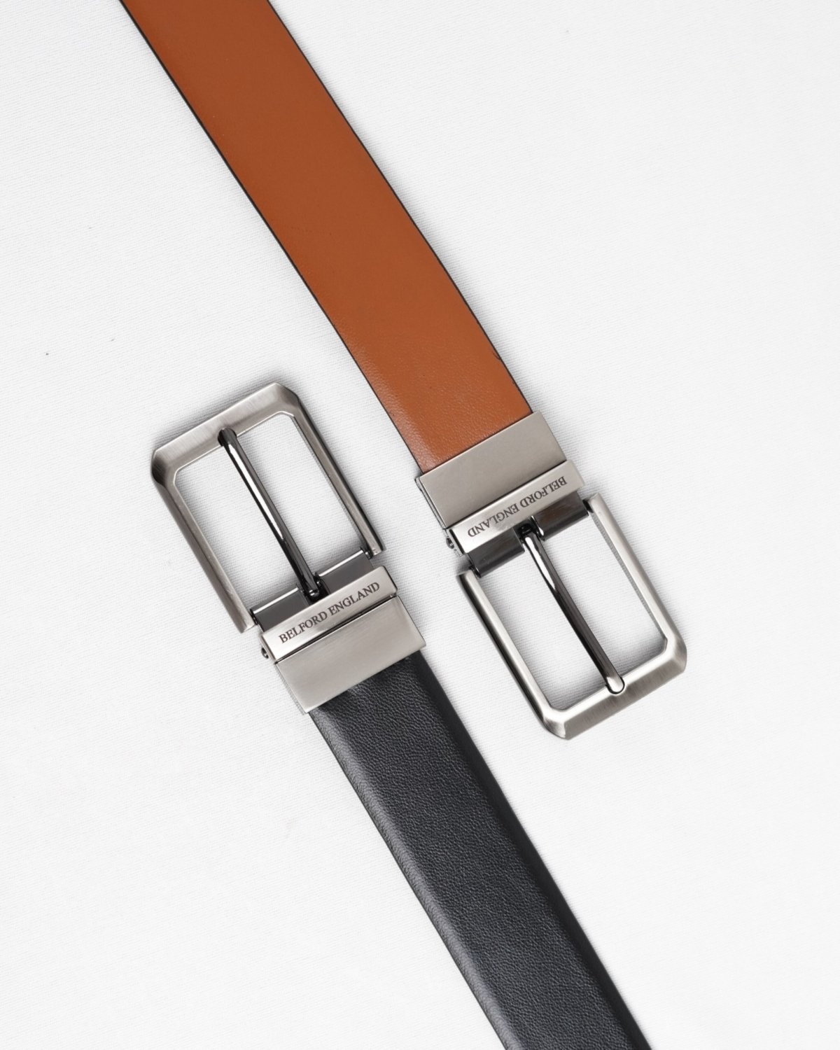 Mexico - Men's Original Leather Belt Reversible (Premium Black & Tan) - 28-44 - Fits Waist Size: 28-44