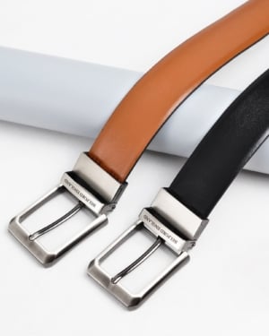 Mexico - Men's Original Leather Belt Reversible (Premium Black & Tan) - 28-44 - Fits Waist Size: 28-44