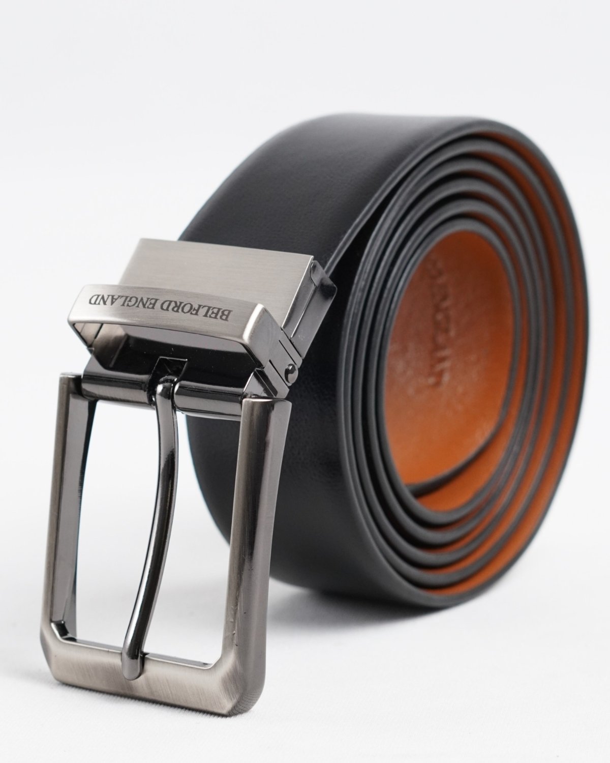 Mexico - Men's Original Leather Belt Reversible (Premium Black & Tan) - 28-44 - Fits Waist Size: 28-44