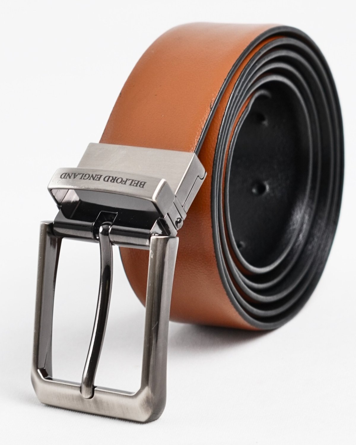 Mexico - Men's Original Leather Belt Reversible (Premium Black & Tan) - 28-44 - Fits Waist Size: 28-44