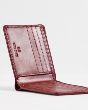 Real Madrid - Men’s Original Sleek Leather Wallet (Brown and Cherry Blend)