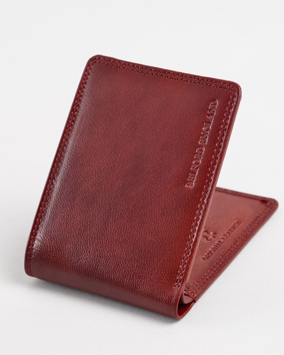 Real Madrid - Men’s Original Sleek Leather Wallet (Brown and Cherry Blend) Real Madrid - Men’s Original Sleek Leather Wallet (Brown and Cherry Blend)