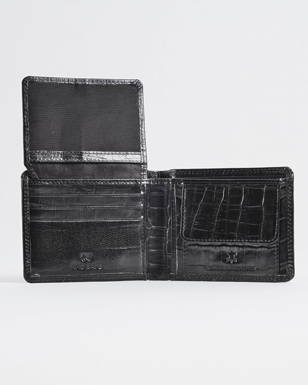 Tanner Men’s Original Leather Wallet ( Croco Black) Tanner Men’s Original Leather Wallet ( Croco Black)