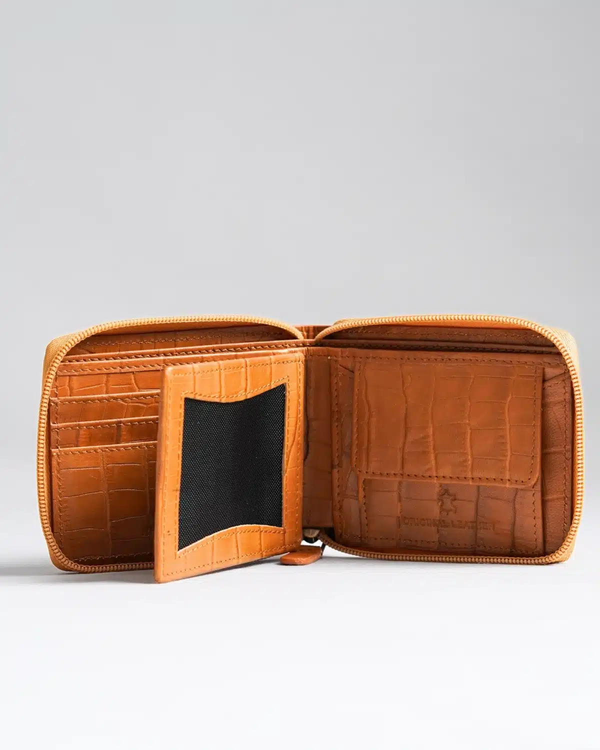 Tokyo Men’s Original Leather Zipper Wallet - (Croco Rich Tan) Tokyo Men’s Original Leather Zipper Wallet - (Croco Rich Tan)