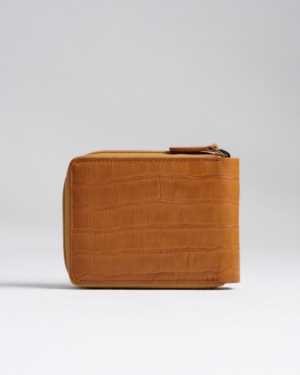 Tokyo Men’s Original Leather Zipper Wallet - (Croco Rich Tan)