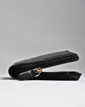 Tokyo Men’s Original Leather Zipper Wallet - (Jet Black)