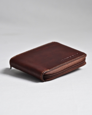 Tokyo Men’s Original Leather Zipper Wallet (Vintage Brown)