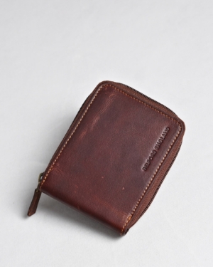Tokyo Men’s Original Leather Zipper Wallet (Vintage Brown)