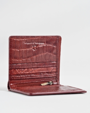 Aubrey - Men’s Original Leather Wallet (Croco Brown & Cherry Blend)