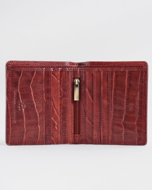 Aubrey - Men’s Original Leather Wallet (Croco Brown & Cherry Blend)