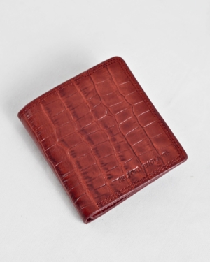Aubrey - Men’s Original Leather Wallet (Croco Brown & Cherry Blend)