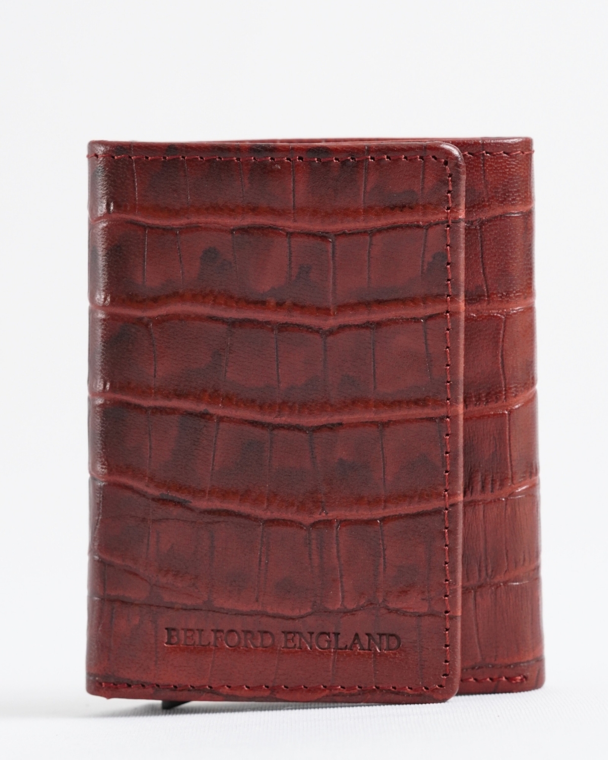 Barcelano - Men’s Original Leather Wallet | One-Click Card Access (Croco Brown and Cherry Blend) Barcelano - Men’s Original Leather Wallet | One-Click Card Access (Croco Brown and Cherry Blend)